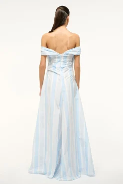 The Evening Edit|Dresses<STAUD LIPARI DRESS ADRIATIC STRIPE ADRIATICSTRIPE