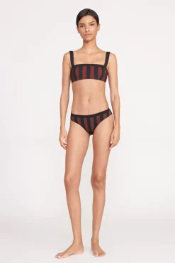 Bikinis<STAUD LIV BIKINI TOP  BLACK TAN SEASHORE STRIPE BLACKTANSEASHORESTRIPE