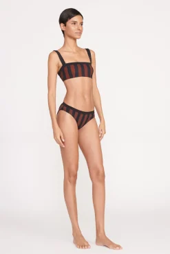 Bikinis<STAUD LIV BIKINI TOP  BLACK TAN SEASHORE STRIPE BLACKTANSEASHORESTRIPE
