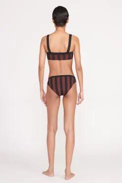 Bikinis<STAUD LIV BIKINI TOP  BLACK TAN SEASHORE STRIPE BLACKTANSEASHORESTRIPE