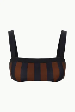 Bikinis<STAUD LIV BIKINI TOP  BLACK TAN SEASHORE STRIPE BLACKTANSEASHORESTRIPE