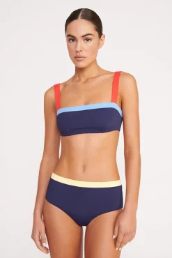 Bikinis<STAUD LIV BIKINI TOP NAVY COLORBLOCK NAVYCOLORBLOCK