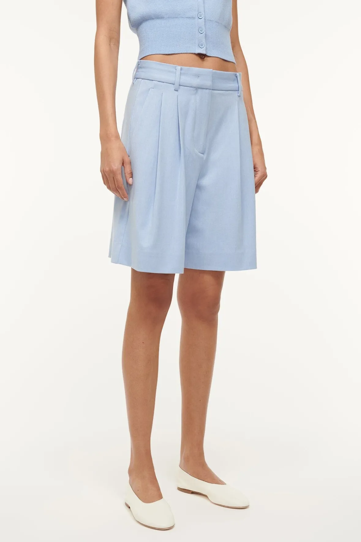 Spring Suiting|Essentials<STAUD LONG LUISA SHORT PERIWINKLE