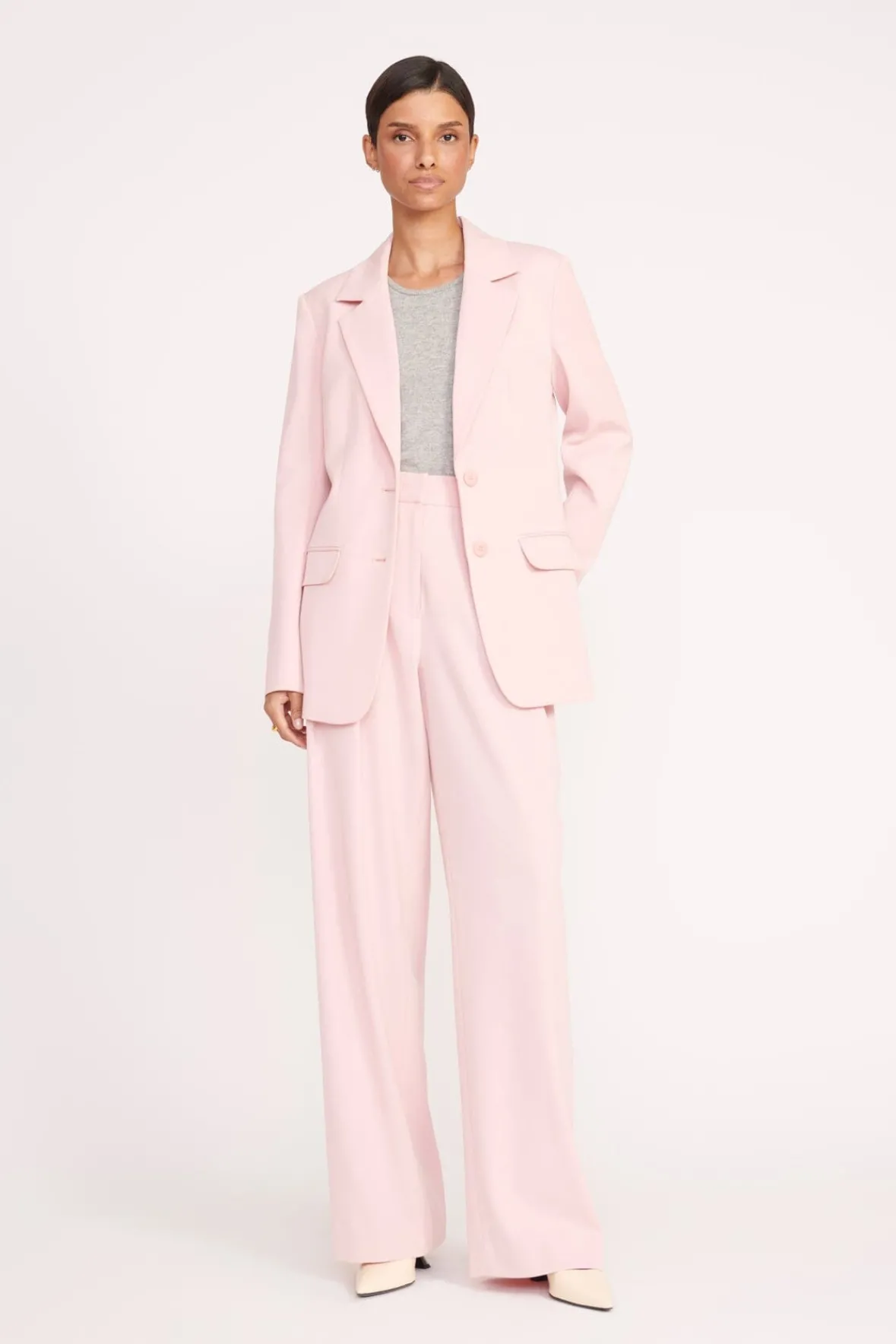 Best Sellers|Essentials<STAUD LUISA PANT CHERRY BLOSSOM SUITING CHERRYBLOSSOM