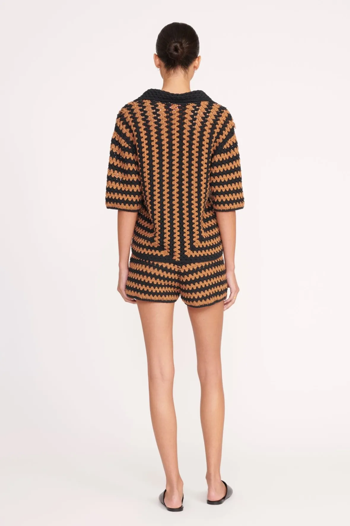 Best Sellers|Cover-Ups<STAUD MABEL TOP BLACK TAN SEASHORE STRIPE BLACKTANSEASHORESTRIPE