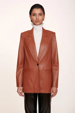 Outerwear & Jackets<STAUD MADDEN BLAZER WHISKEY VEGAN LEATHER WHISKEYVEGANLEATHER