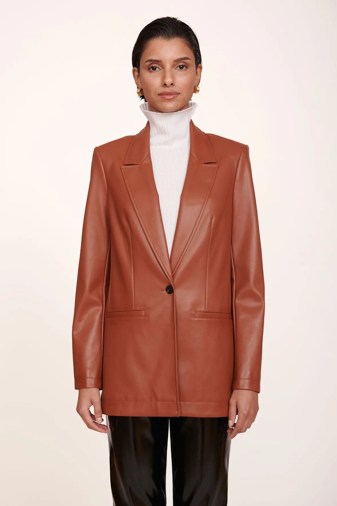 Outerwear & Jackets<STAUD MADDEN BLAZER WHISKEY VEGAN LEATHER WHISKEYVEGANLEATHER