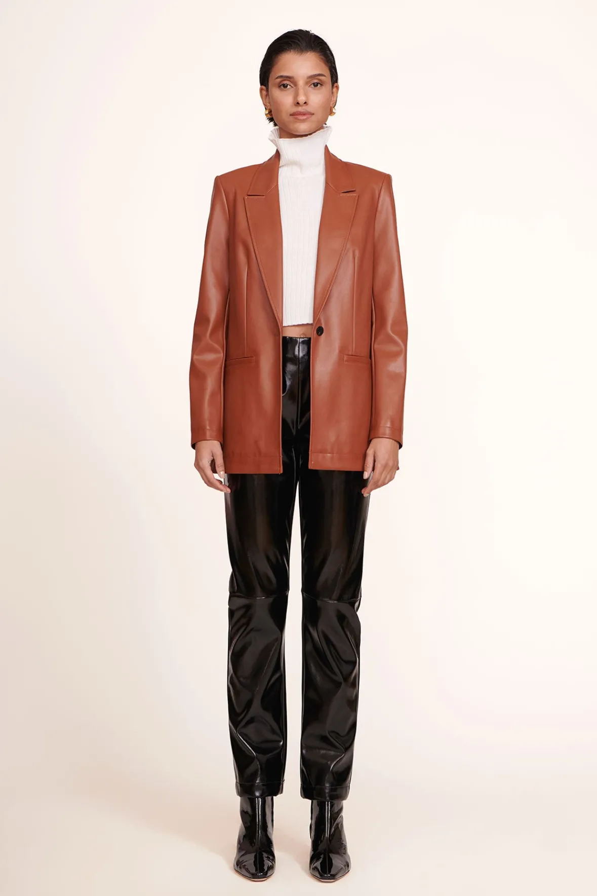 Outerwear & Jackets<STAUD MADDEN BLAZER WHISKEY VEGAN LEATHER WHISKEYVEGANLEATHER