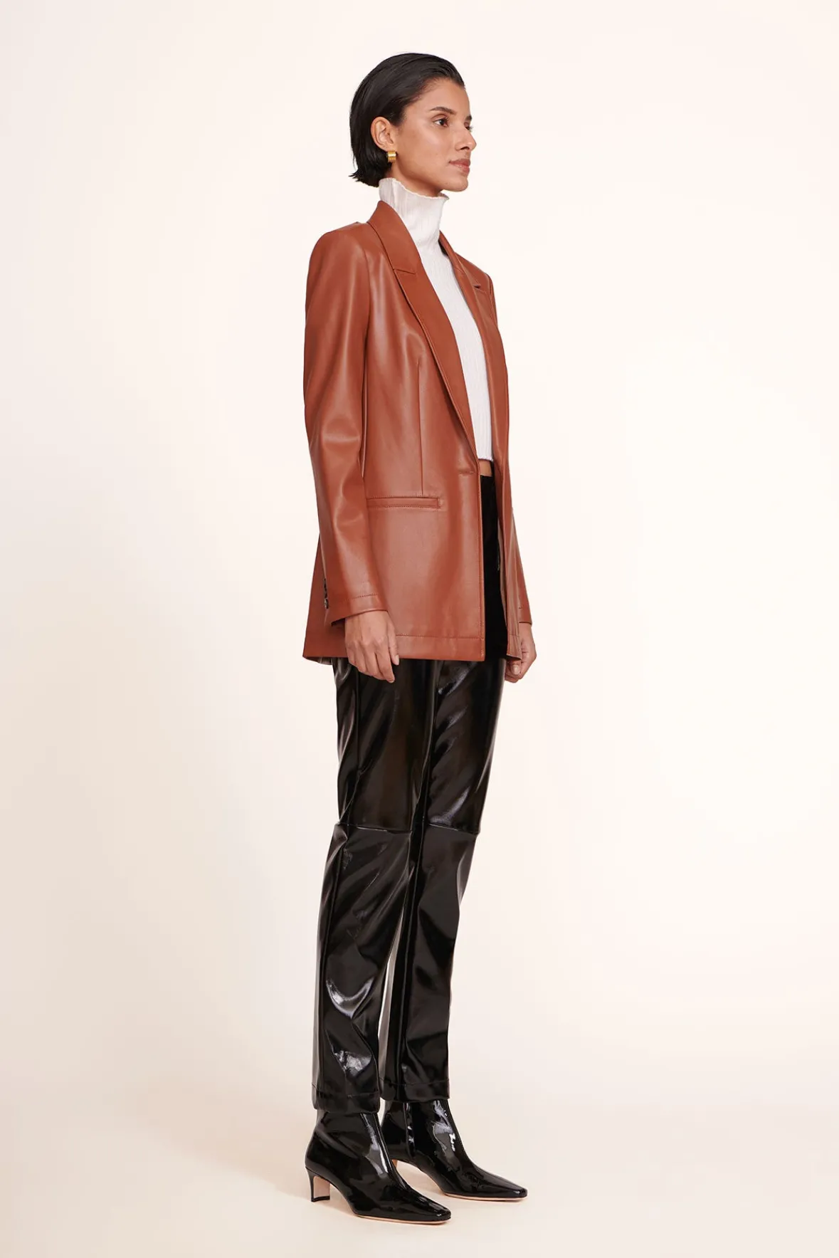 Outerwear & Jackets<STAUD MADDEN BLAZER WHISKEY VEGAN LEATHER WHISKEYVEGANLEATHER
