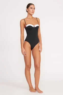 One Pieces<STAUD MAEVE ONE PIECE BLACK WHITE BLACKWHITE