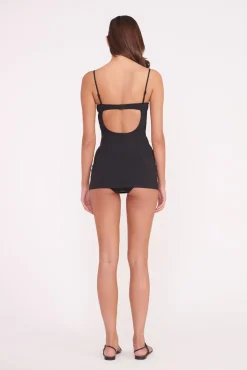 One Pieces<STAUD MAEVE SWIM DRESS BLACK WHITE BLACKWHITE