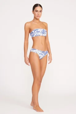Bikinis<STAUD MALA BIKINI TOP BLUE TOILE BLUETOILE