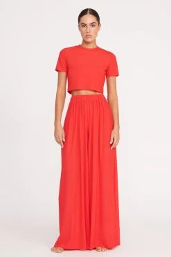 Cover-Ups<STAUD MARZA COVERUP PANT  RED ROSE REDROSE