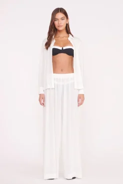 Cover-Ups<STAUD MARZA COVERUP PANT   WHITE