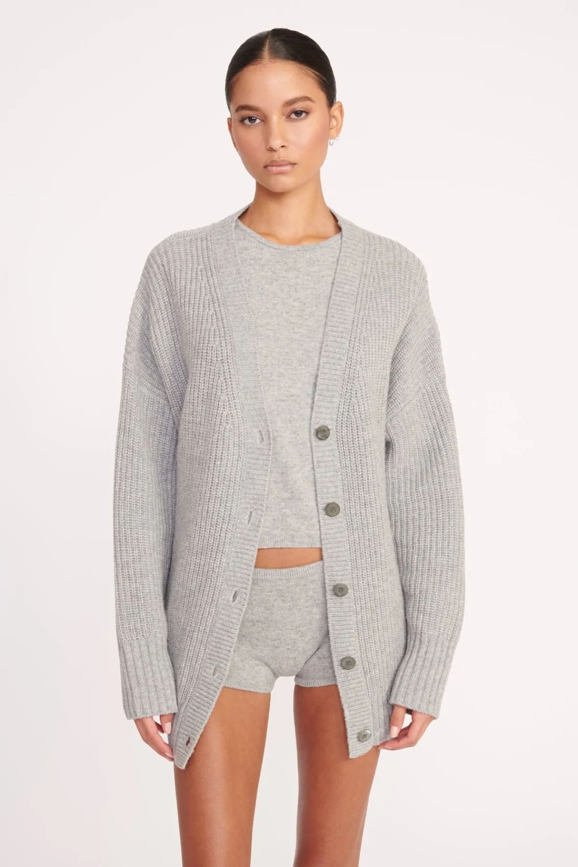 Best Sellers|Knits<STAUD MATILDA CARDIGAN HEATHER GREY HEATHERGREY