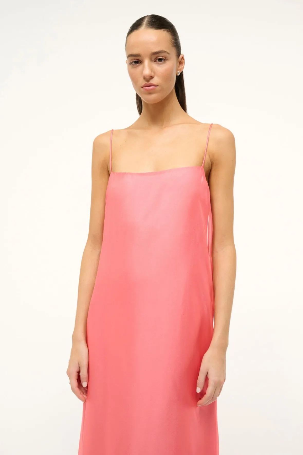 The Evening Edit|Dresses<STAUD MAXI DELFINA DRESS FLAMINGO