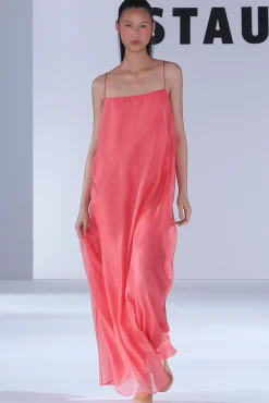 The Evening Edit|Dresses<STAUD MAXI DELFINA DRESS   FLAMINGO