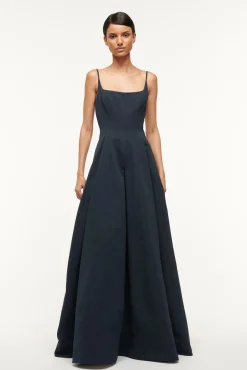The Evening Edit|Dresses<STAUD MAXI JOLI DRESS NAVY