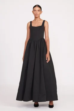 Dresses<STAUD MAXI LANDSCAPE DRESS BLACK