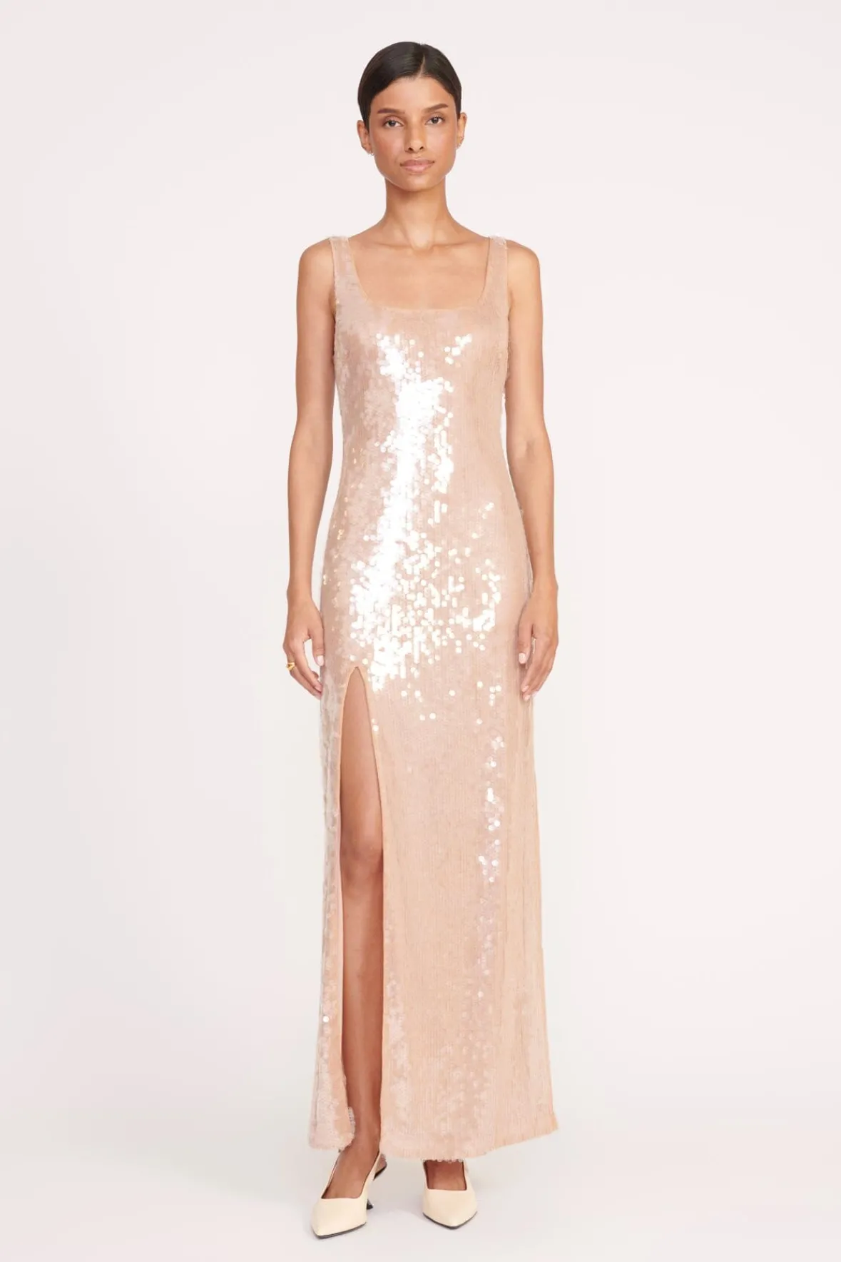 Dresses<STAUD MAXI LE SABLE DRESS BEIGE