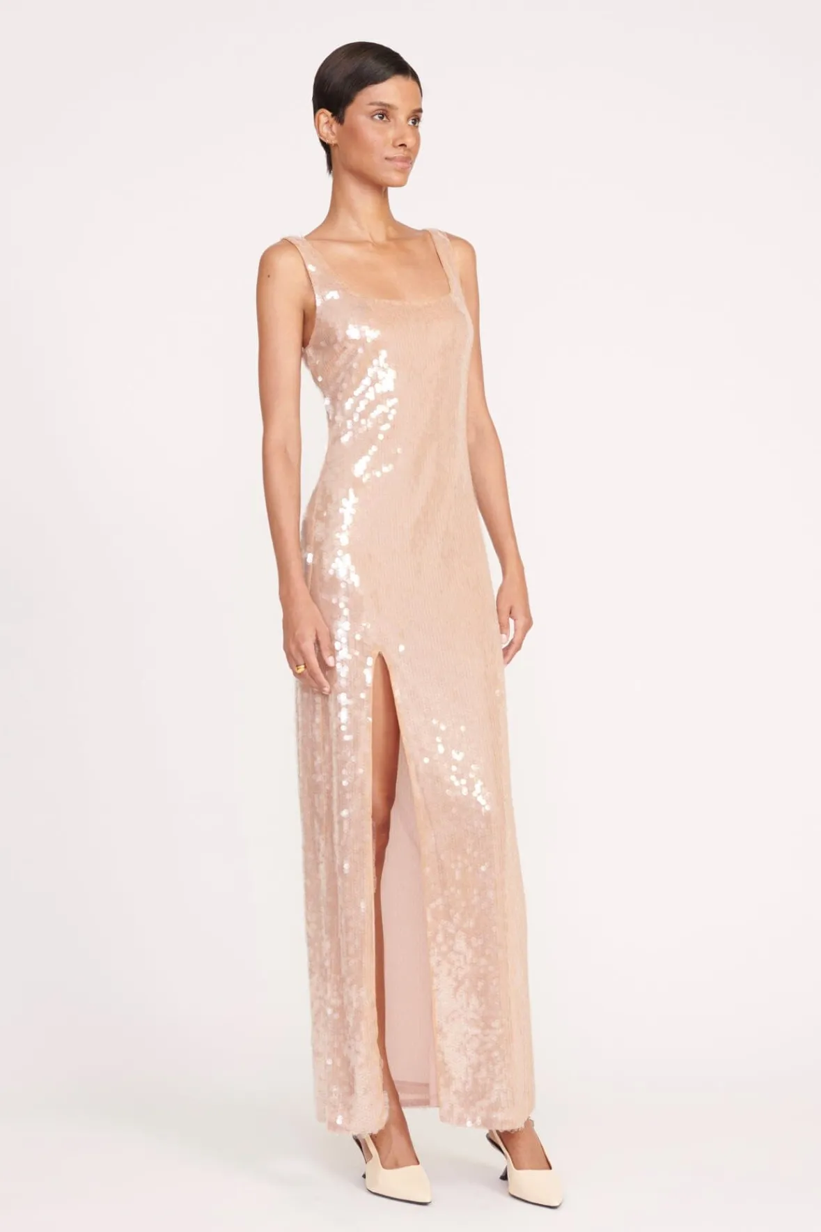 Dresses<STAUD MAXI LE SABLE DRESS BEIGE