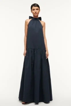 Poplin Shop|Dresses<STAUD MAXI MARLOWE DRESS NAVY