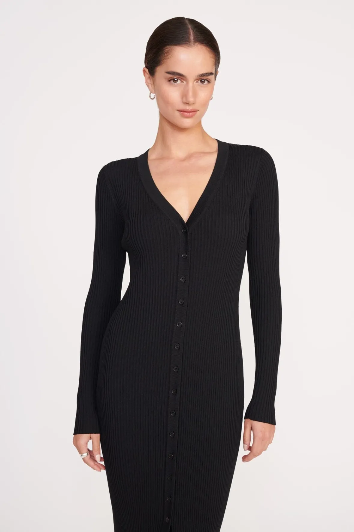 Best Sellers|Dresses<STAUD MAXI SHOKO SWEATER BLACK