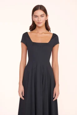 Poplin Shop|The Wells Dress<STAUD MAXI SHORT SLEEVE WELLS DRESS BLACK