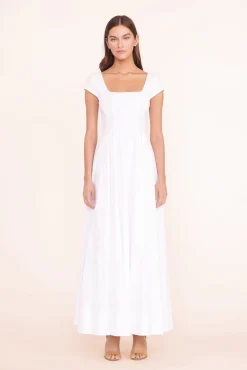 Poplin Shop|The Wells Dress<STAUD MAXI SHORT SLEEVE WELLS DRESS   WHITE