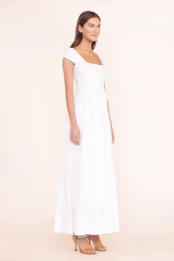 Poplin Shop|The Wells Dress<STAUD MAXI SHORT SLEEVE WELLS DRESS   WHITE