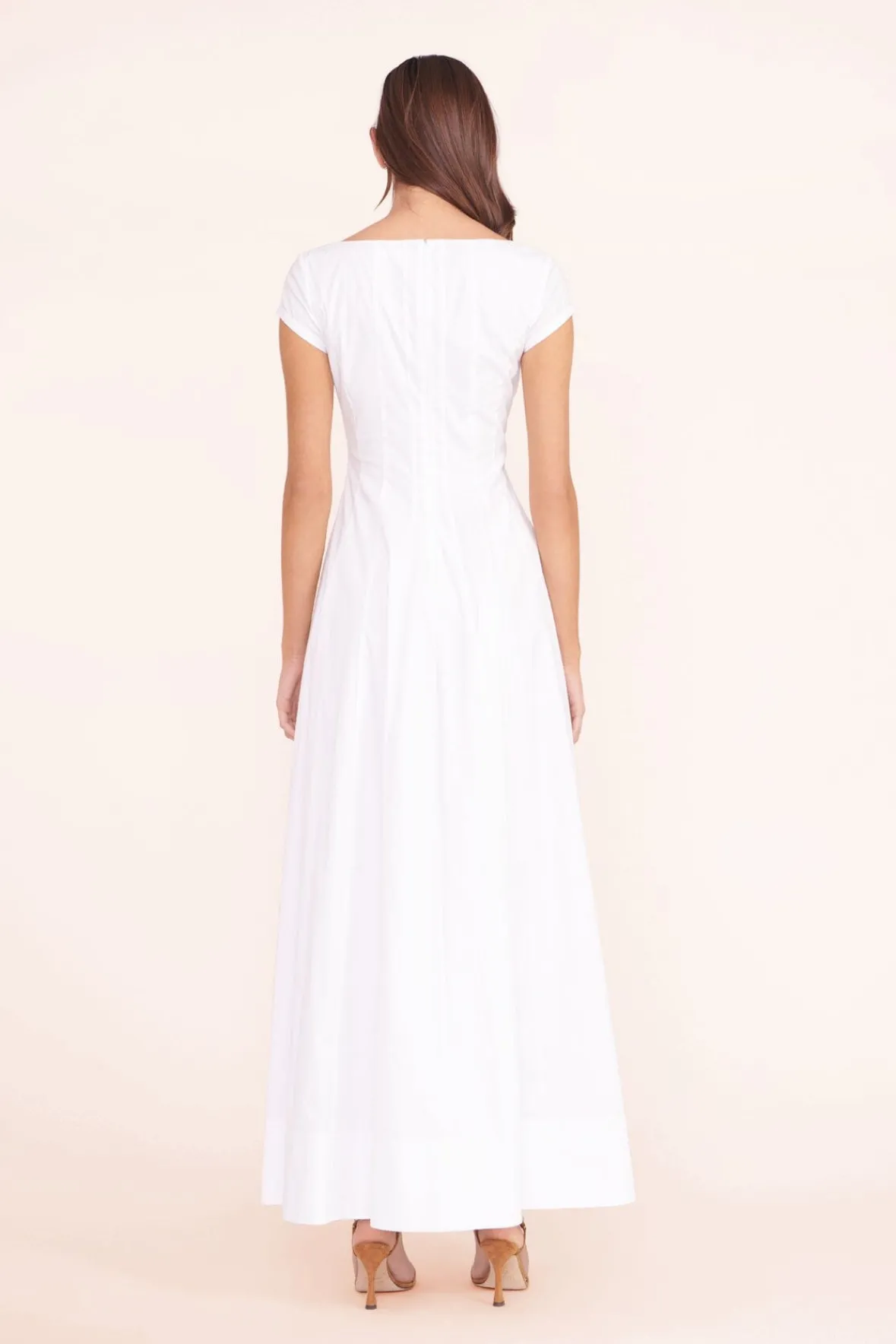Poplin Shop|The Wells Dress<STAUD MAXI SHORT SLEEVE WELLS DRESS WHITE