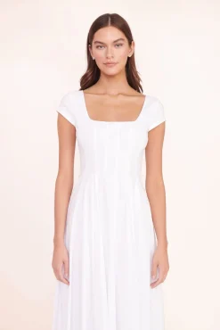 Poplin Shop|The Wells Dress<STAUD MAXI SHORT SLEEVE WELLS DRESS WHITE