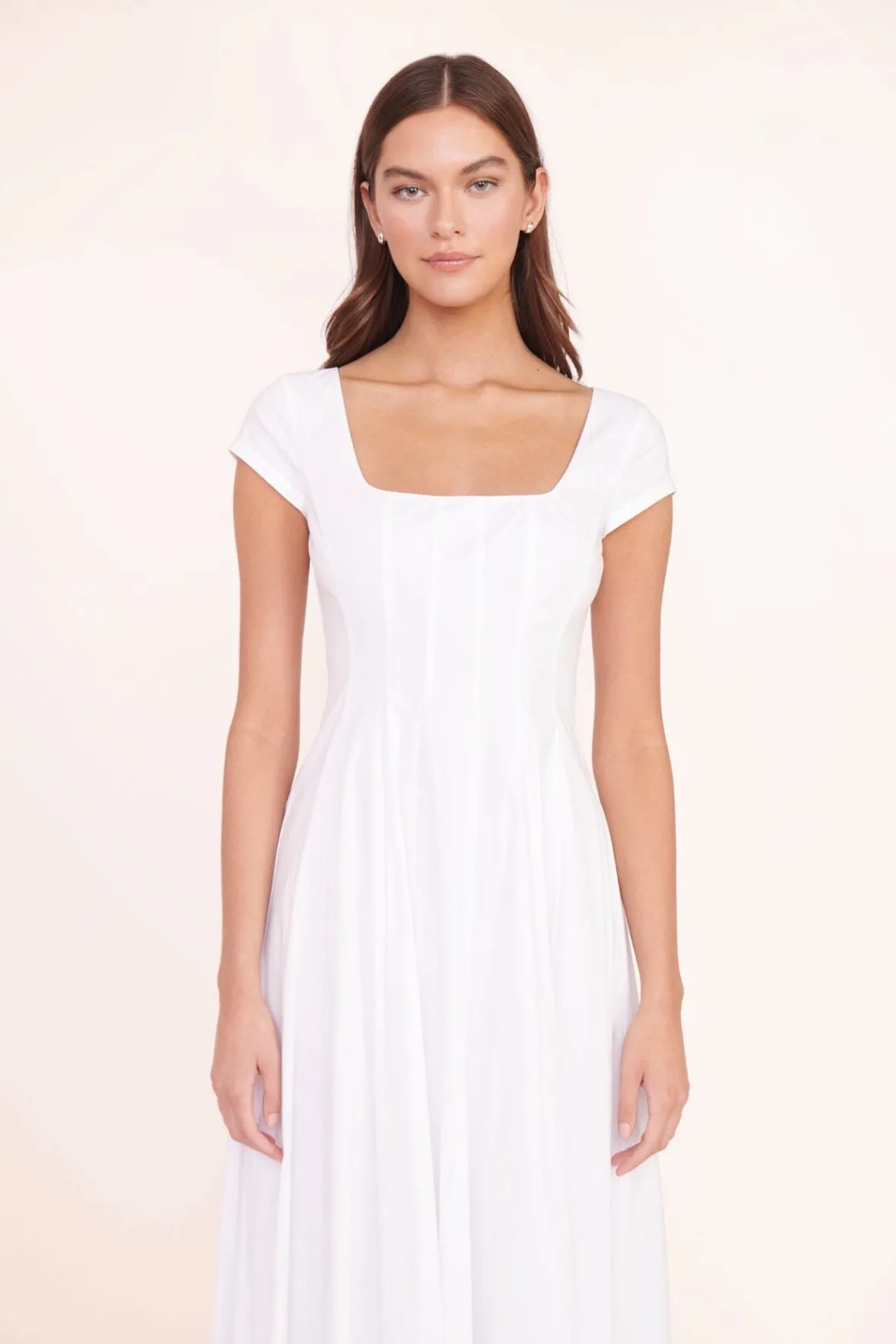 Poplin Shop|The Wells Dress<STAUD MAXI SHORT SLEEVE WELLS DRESS WHITE