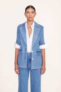 Denim|Outerwear & Jackets<STAUD MAXWELL BLAZER  MEDIUM WASH MEDIUMWASH