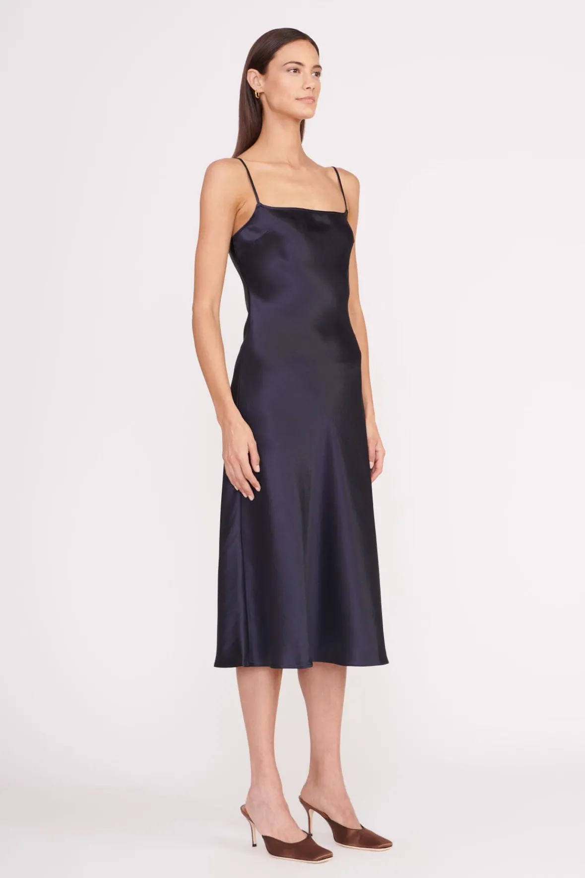 Essentials|Dresses<STAUD MEANDER DRESS NAVY