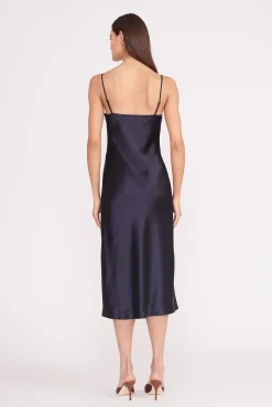 Essentials|Dresses<STAUD MEANDER DRESS NAVY