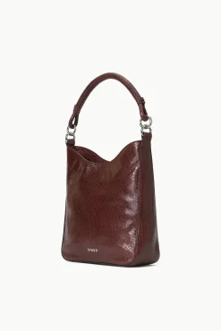 Crossbody<STAUD MEL BAG  MAHOGANY SNAKE EMBOSSED MAHOGANYSNAKEEMBOSSED
