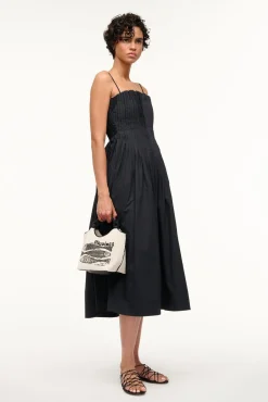 Poplin Shop|Dresses<STAUD MIDI BELLA DRESS   BLACK