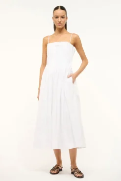 Poplin Shop|Dresses<STAUD MIDI BELLA DRESS WHITE