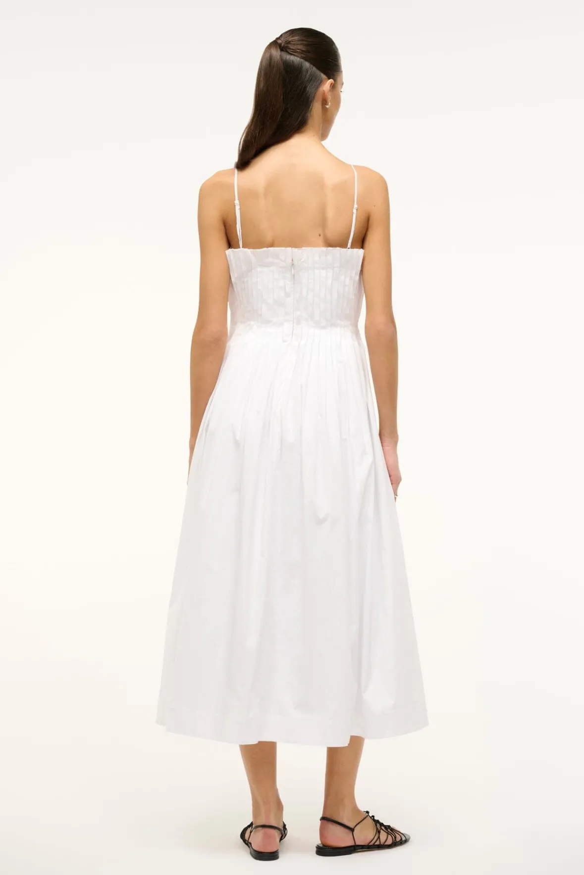 Poplin Shop|Dresses<STAUD MIDI BELLA DRESS WHITE