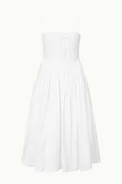 Poplin Shop|Dresses<STAUD MIDI BELLA DRESS WHITE