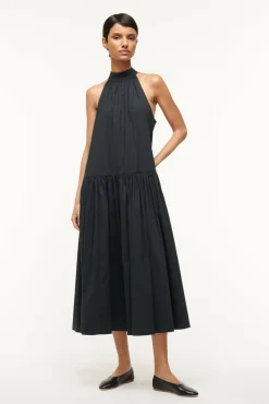 Poplin Shop|Dresses<STAUD MIDI MARLOWE DRESS BLACK