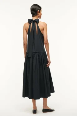 Poplin Shop|Dresses<STAUD MIDI MARLOWE DRESS   BLACK