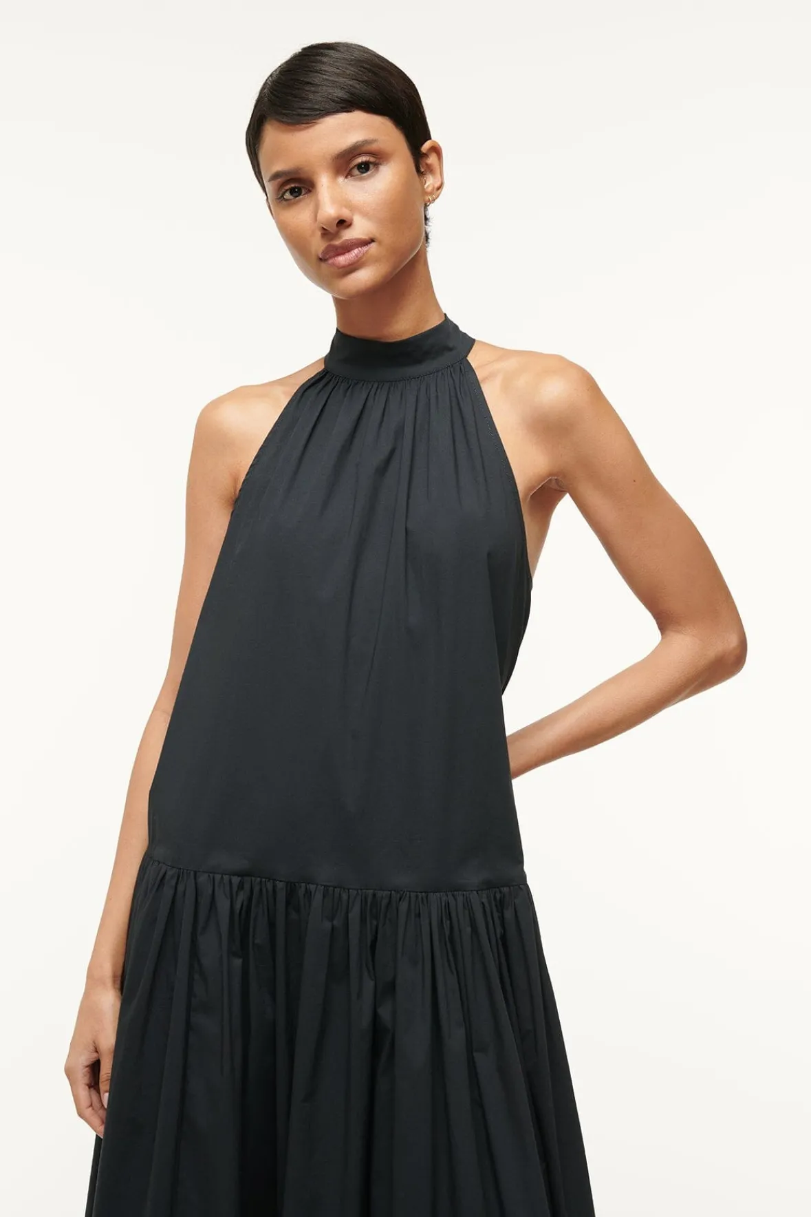 Poplin Shop|Dresses<STAUD MIDI MARLOWE DRESS BLACK