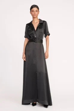 Dresses<STAUD MILLIE DRESS SATIN BLACK