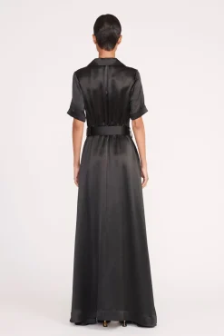 Dresses<STAUD MILLIE DRESS   SATIN BLACK