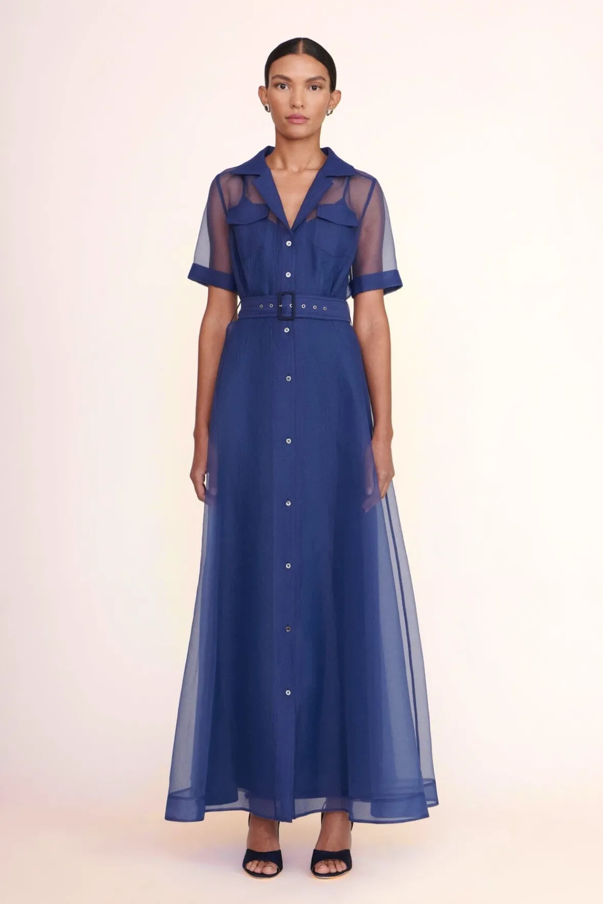 Dresses<STAUD MILLIE DRESS ORGANZA NAVY