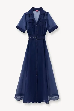 Dresses<STAUD MILLIE DRESS ORGANZA NAVY