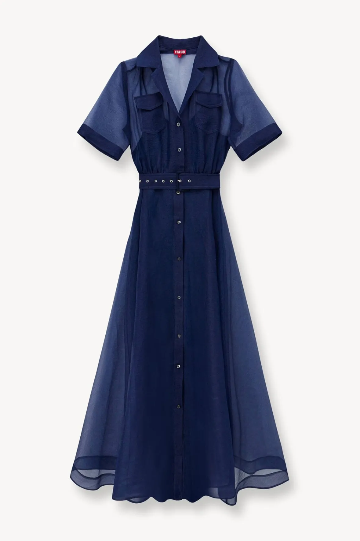 Dresses<STAUD MILLIE DRESS ORGANZA NAVY