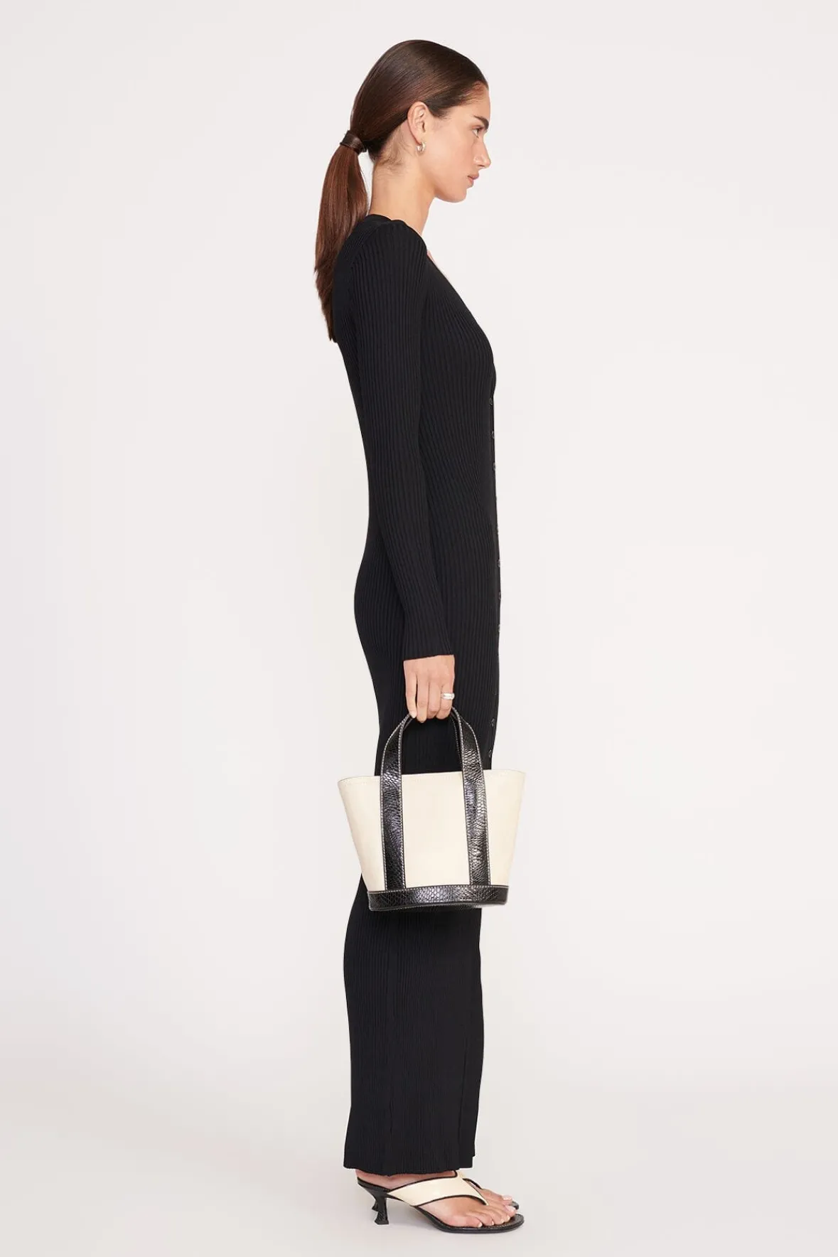 Allora|Totes<STAUD MINI ALLORA TOTE CREAM BLACK